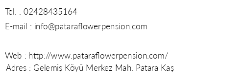 Flower Pansiyon telefon numaralar, faks, e-mail, posta adresi ve iletiim bilgileri